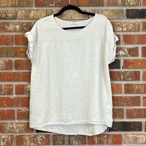 BELLAMBRA Cream Linen Blouse Top Womens Small